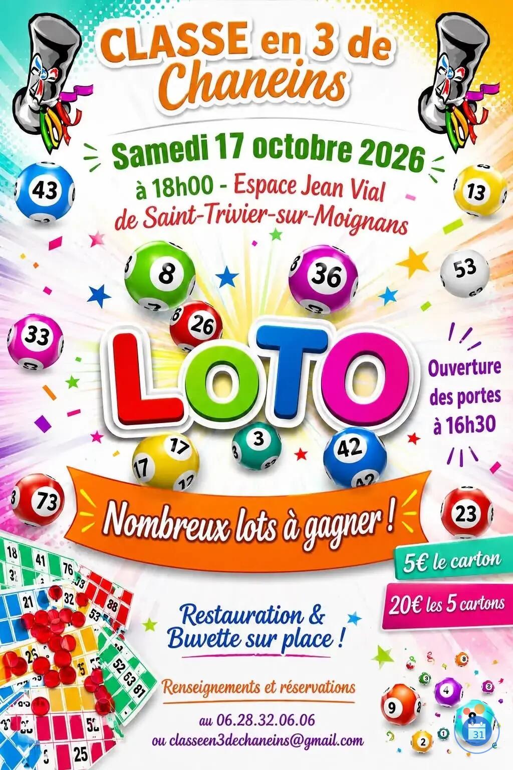Image Loto de la classe en 3 de Chaneins Valeins (photo 1)