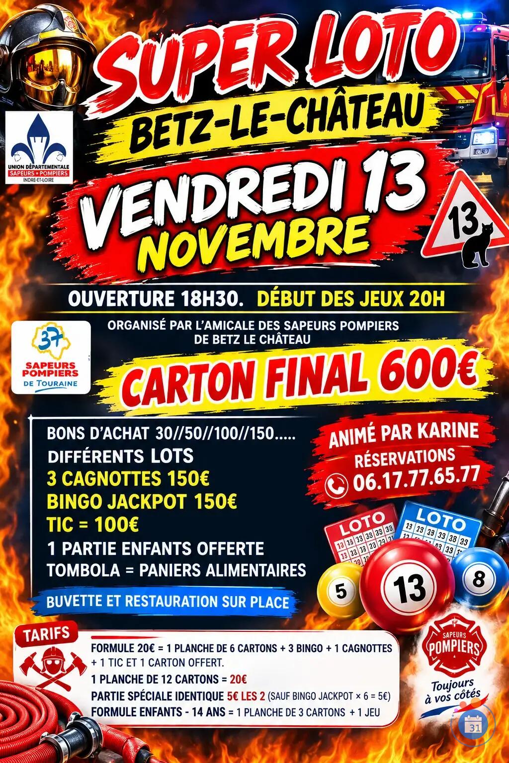 Image Loto par l'amicale des sapeurs pompiers de Betz le château animé par KARINE (photo 1)