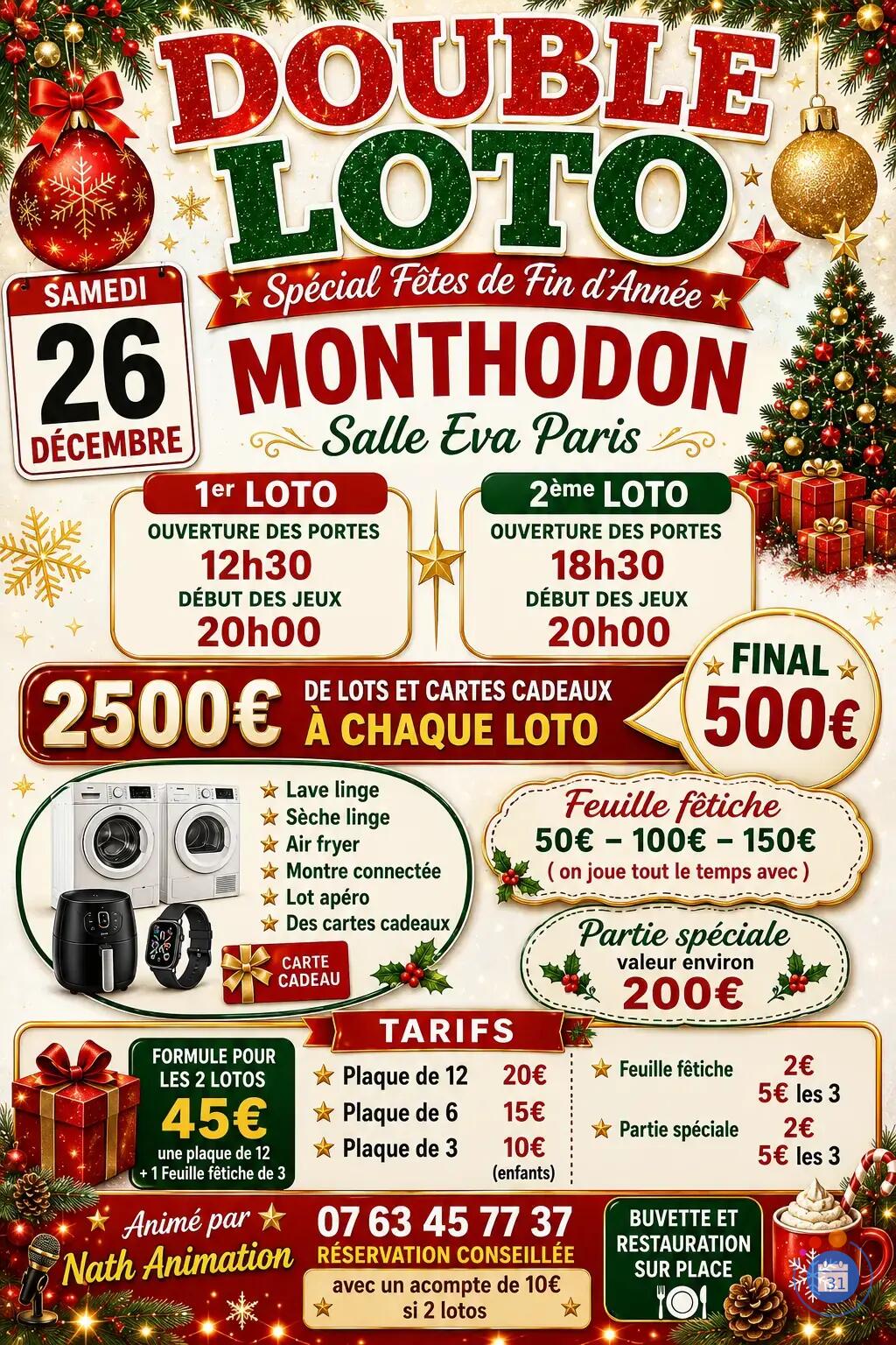 Flyer Double loto animé par Nath Animation