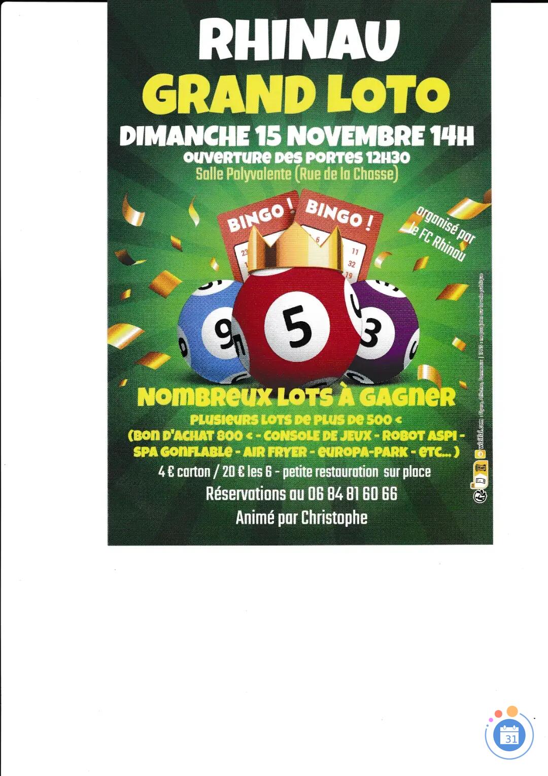 Image LOTO DU FC RHINAU ANIME PAR CHRISTOPHE (photo 1)