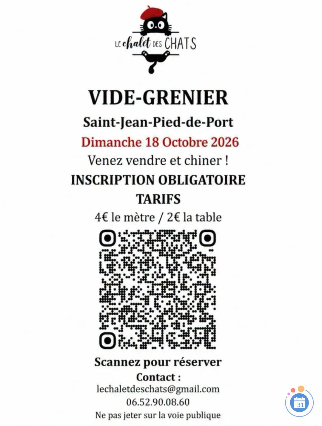 Image Vide Grenier Association Le Chalet des Chats (photo 2)