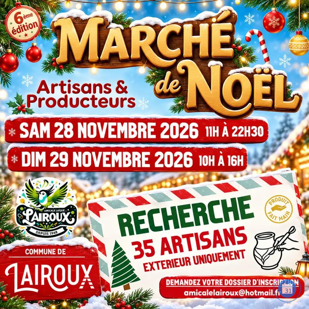 Image 6 ème Marché de Noël Artisanal & Producteur de Lairoux (photo 1)