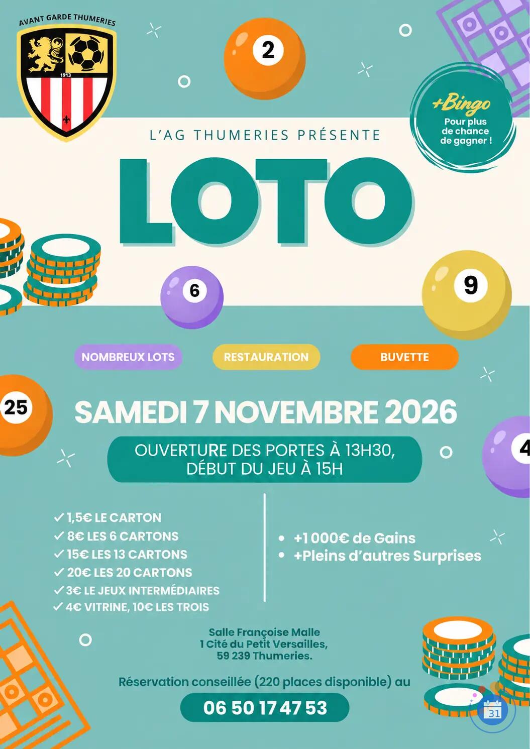 Image 3eme loto ag thumeries section football (photo 1)
