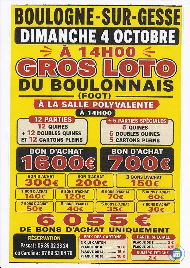 Flyer LOTO du BOULONNAIS (Entente Boulogne Peguilhan)