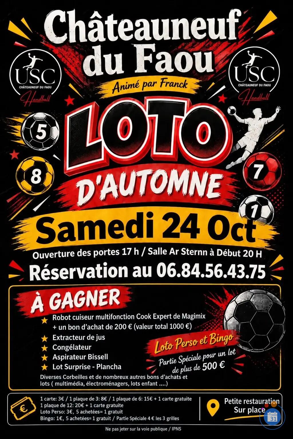 Flyer Loto de l'USC handball