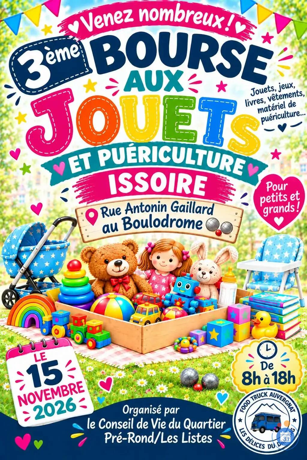 Image 3ème Bourse Aux Jouets / Puériculture ISSOIRE BOULODROME 15 NOVEMBRE 2026 (photo 1)