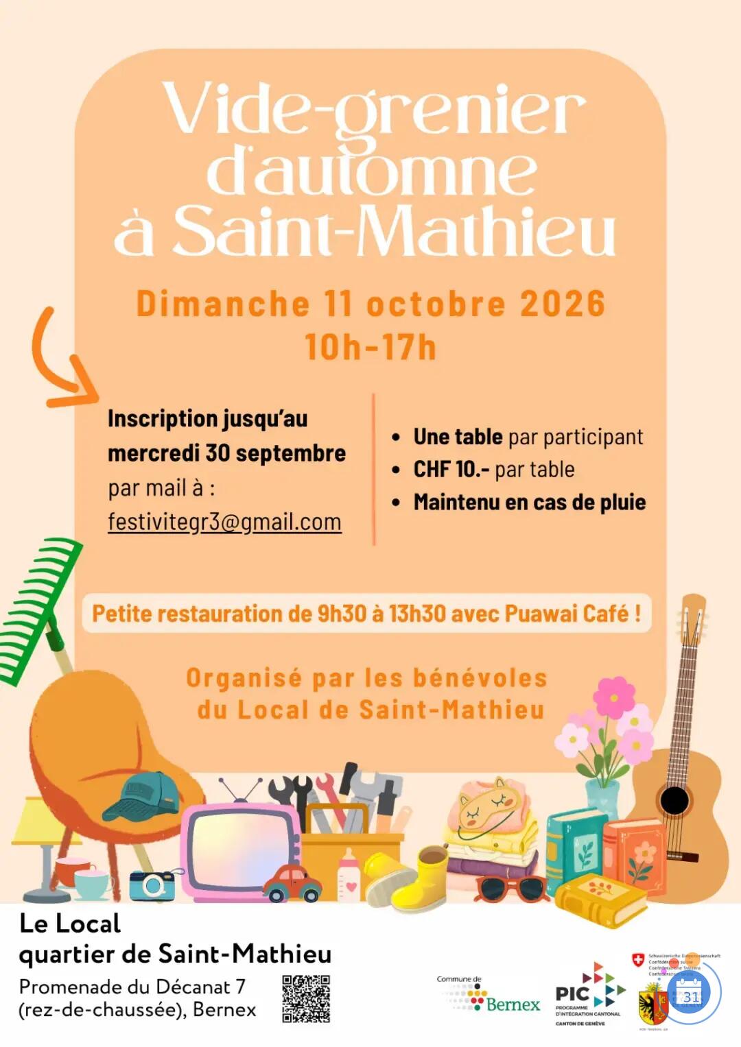 Image Vide-grenier à Saint-Mathieu, Bernex, Genève (photo 1)