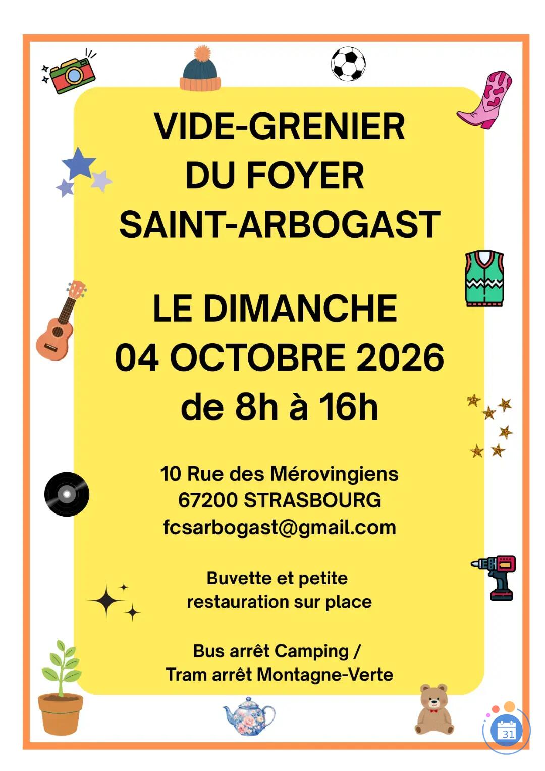 Image Vide-grenier 2026 du Foyer Saint-Arbogast (photo 1)