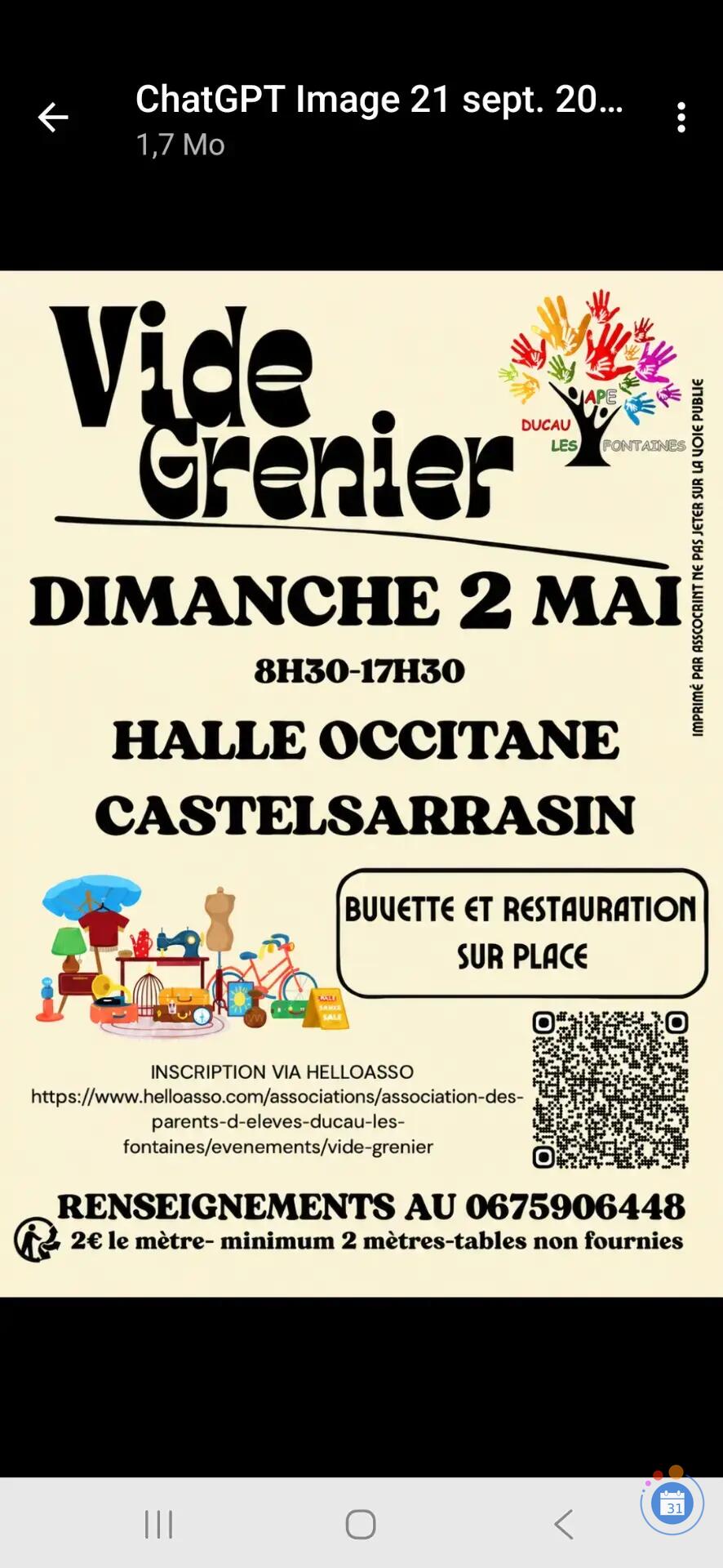 Image Vide grenier ape ducau les fontaines (photo 1)