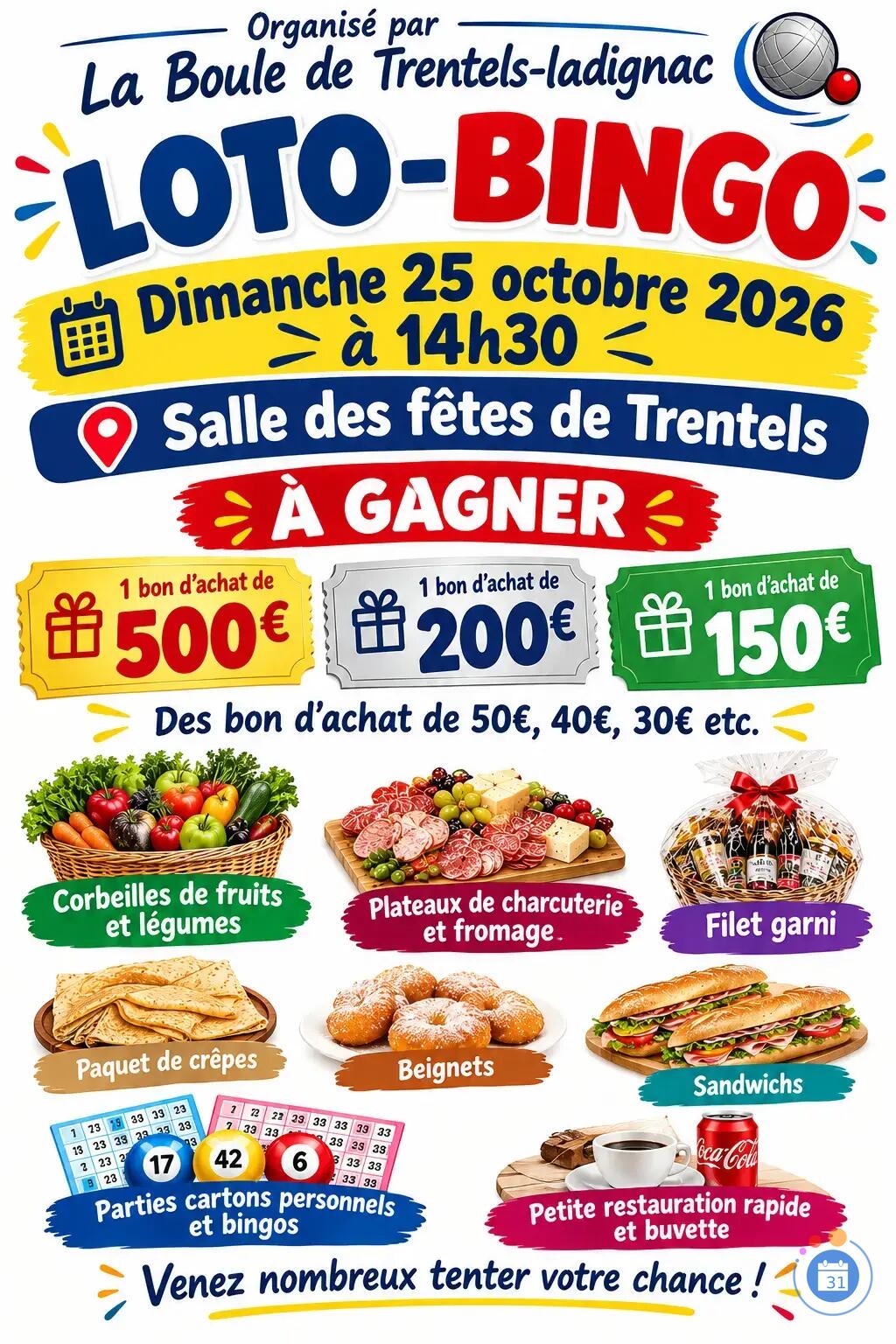 Image LOTO-BINGO DE LA BOULE DE TRENTELS-LADIGNAC (photo 1)