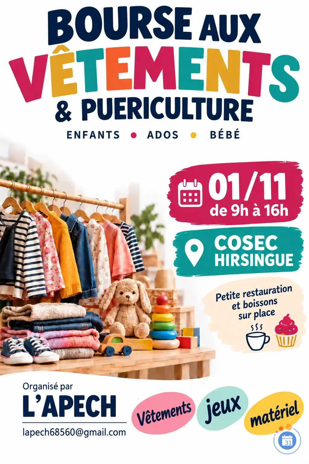 Image Bourse aux vêtements et articles de puericulture (photo 1)