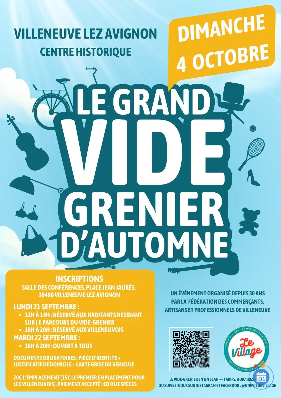 Image Grand Vide-grenier d'Automne de Villeneuve-lez-Avignon (photo 1)