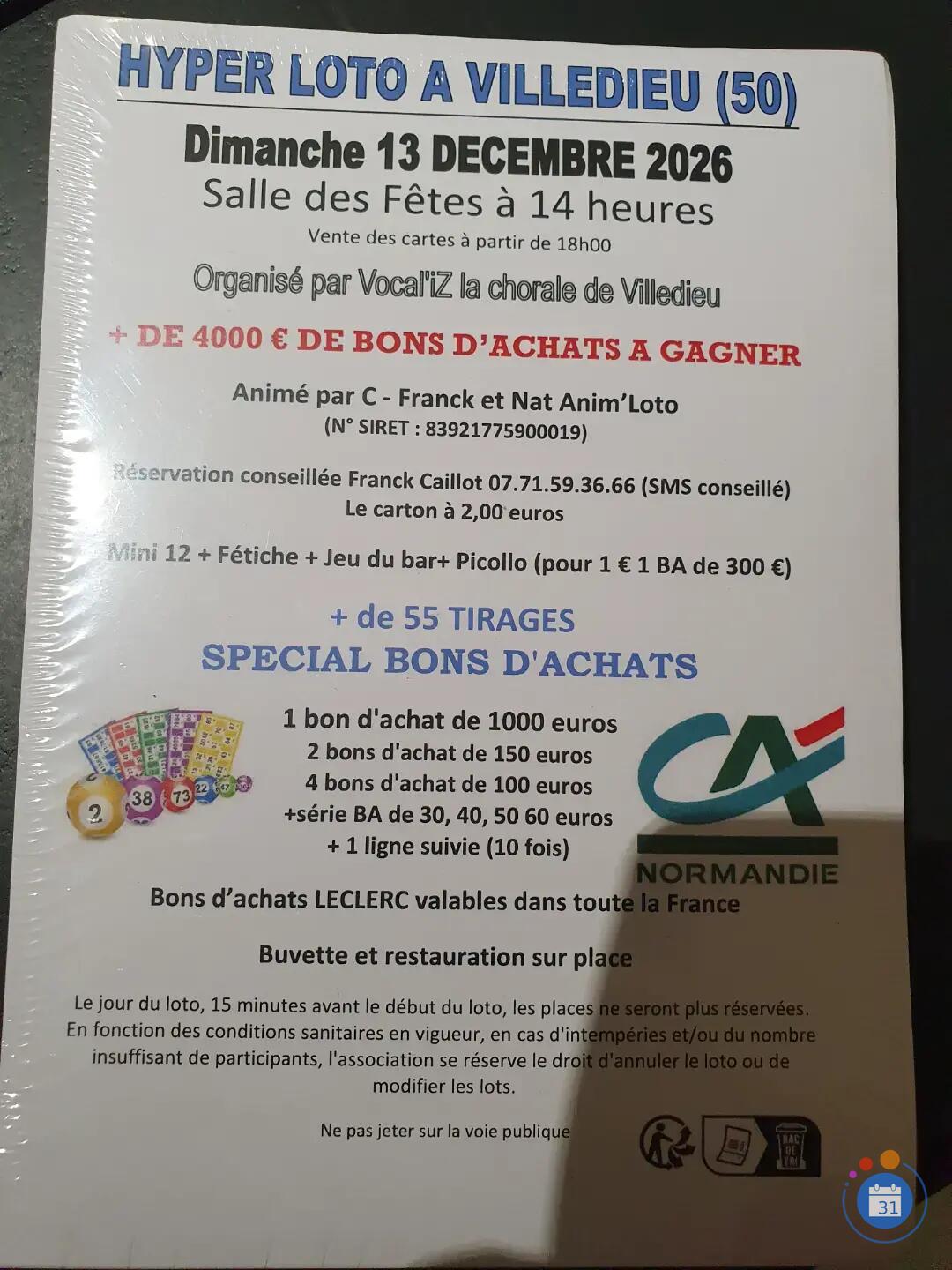 Flyer Hyper loto anime par nathalie caillot