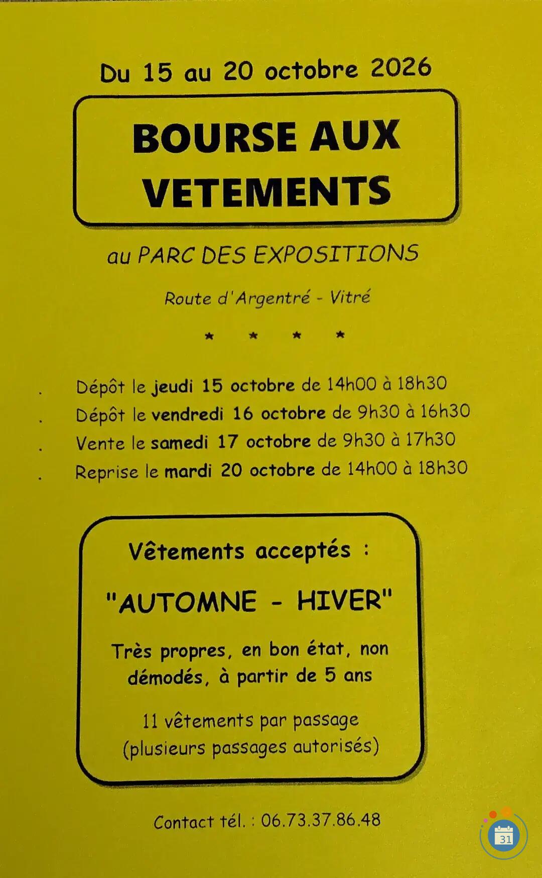 Image BOURSE AUX VÊTEMENTS (photo 1)