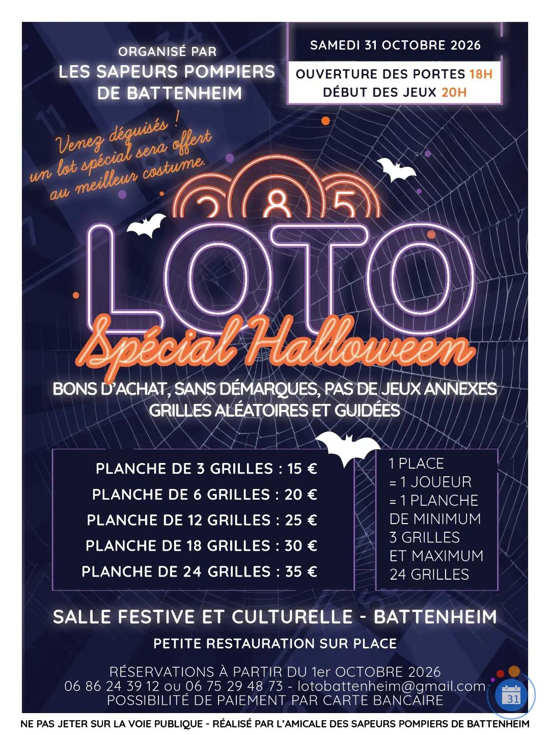 Flyer Loto traditionnel d’Halloween