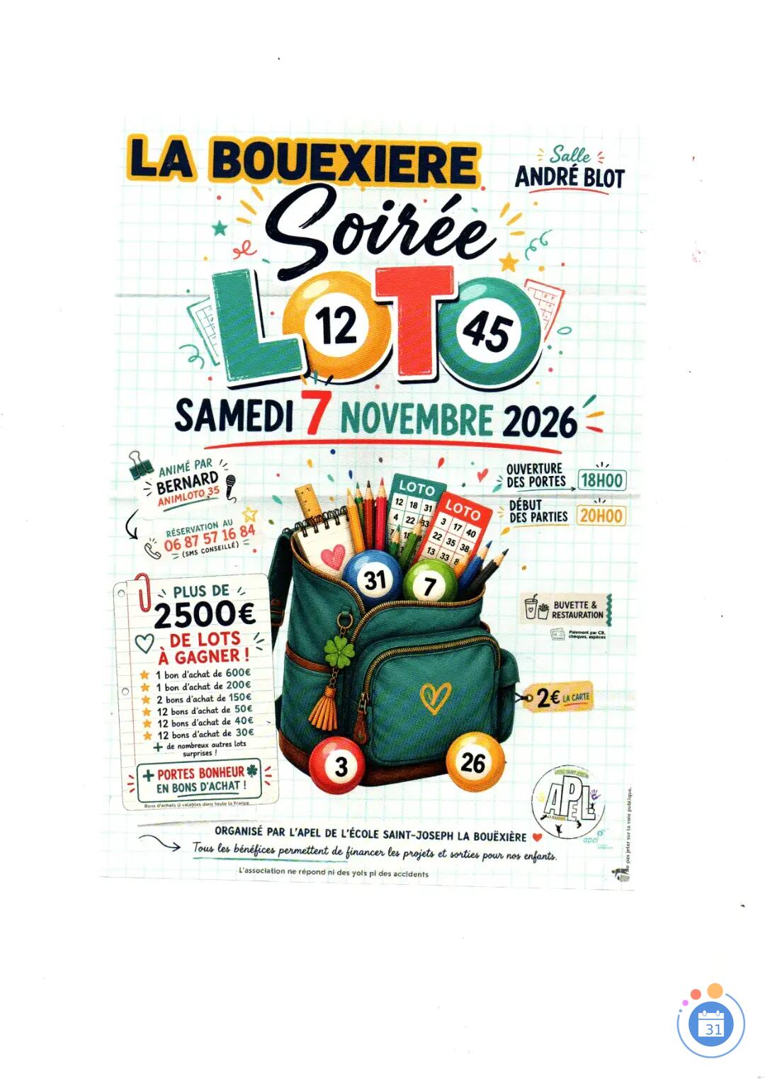 Image SOIREE LOTO Animé par Animloto35BERNARD (photo 1)
