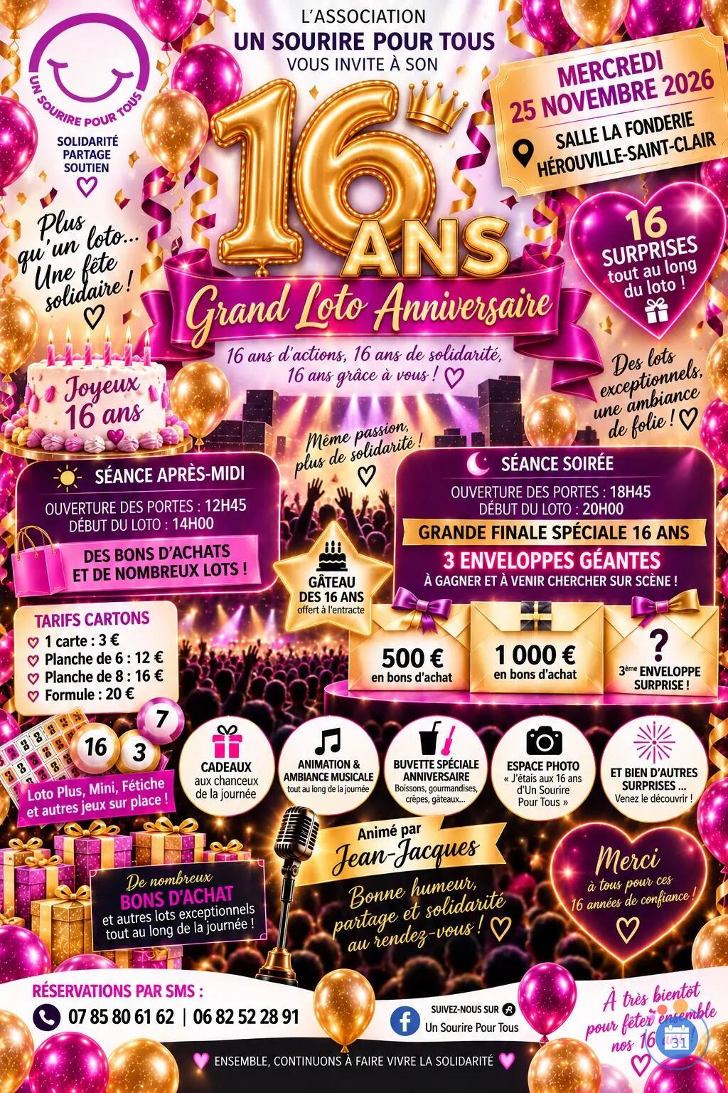 Flyer Grand loto des 16 ans de l’association