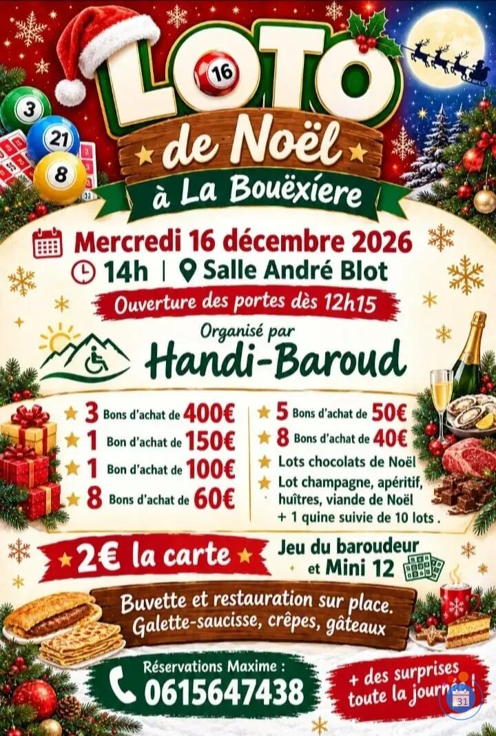 Flyer Loto de Noël - Handi Baroud