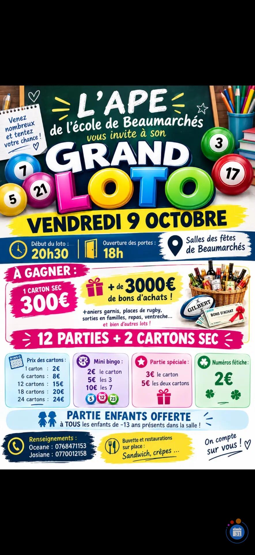Image Loto de L’APE de l’école de Beaumarchés (photo 1)