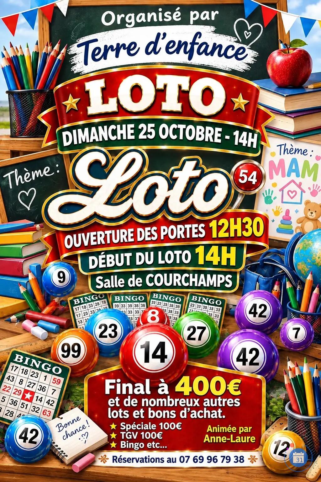 Flyer Super loto animé par Anne-Laure