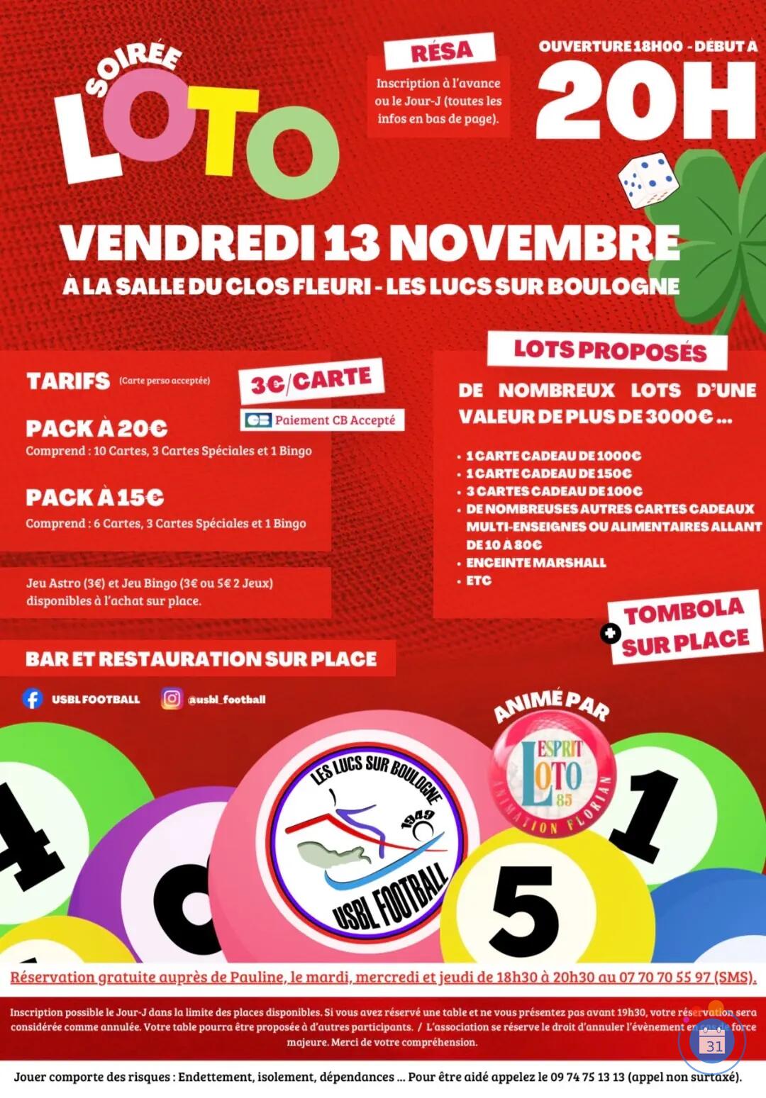 Flyer Super loto usbl football animation florian