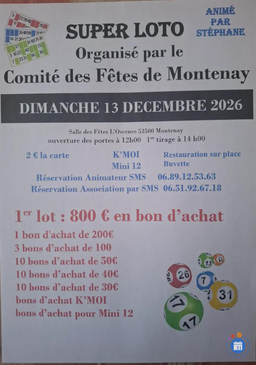 Flyer Super Loto Animation stéphane