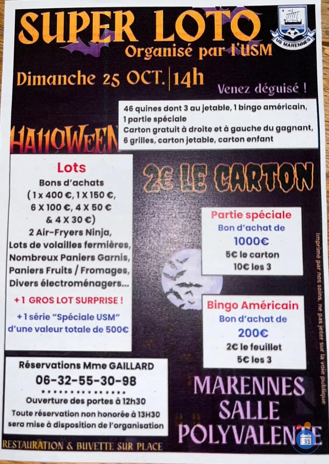 Flyer Super loto d’halloween