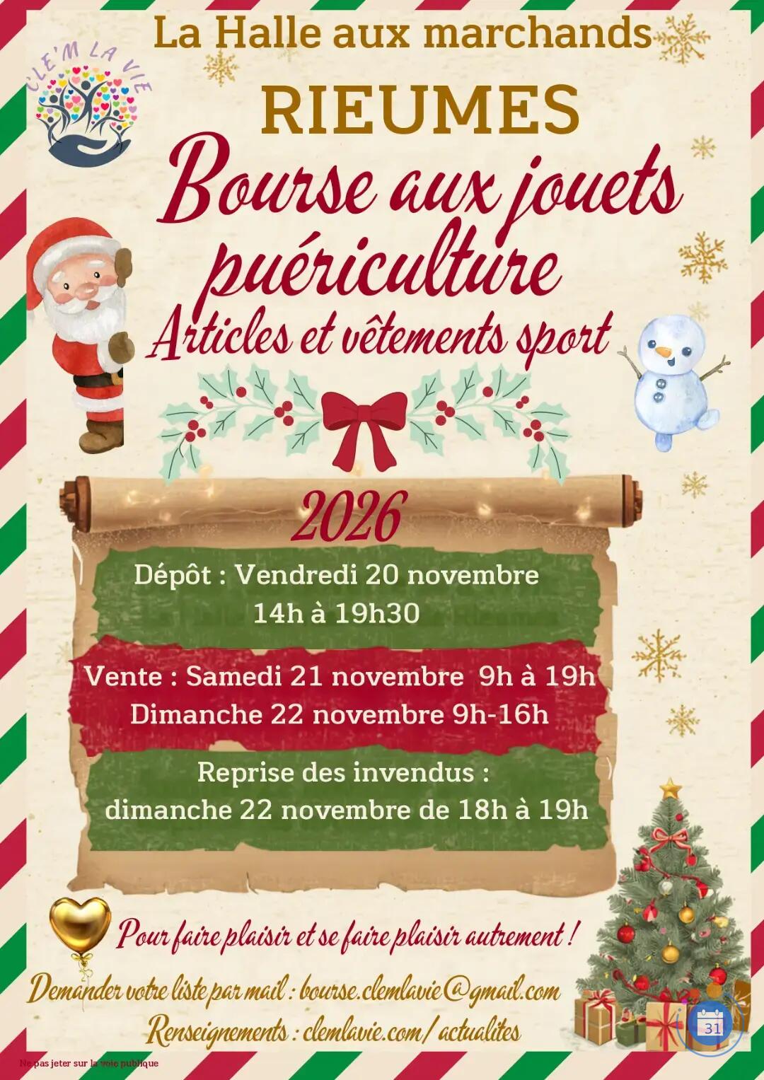 Image BOURSE AUX JOUETS CLE'M LA VIE (photo 1)