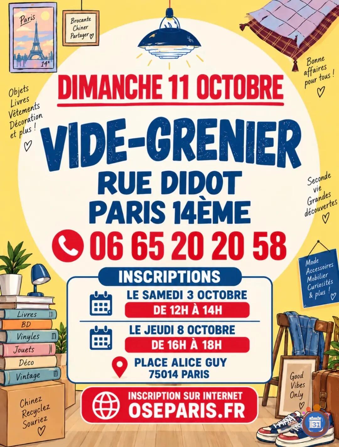 Image Vide - Grenier - Rue Didot Paris 14eme - Metro Plaisance (photo 1)