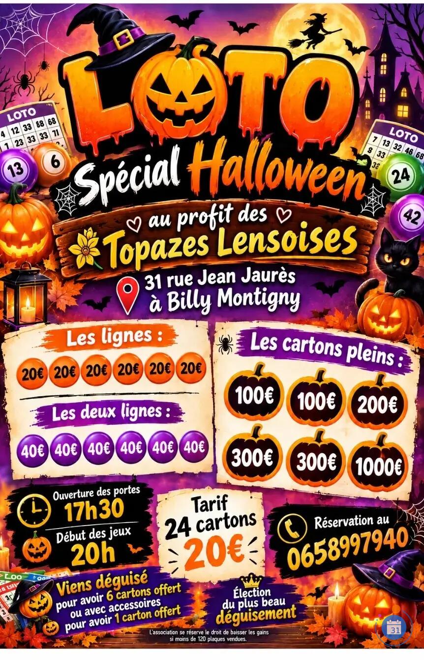 Flyer Méga Loto d'halloween