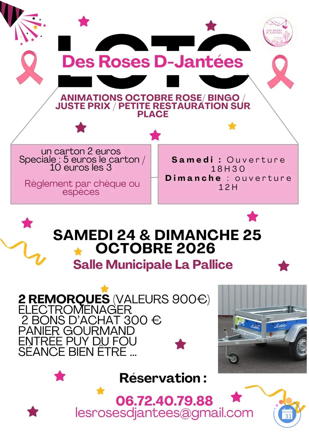 Flyer Loto Solidaire - Octobre Rose