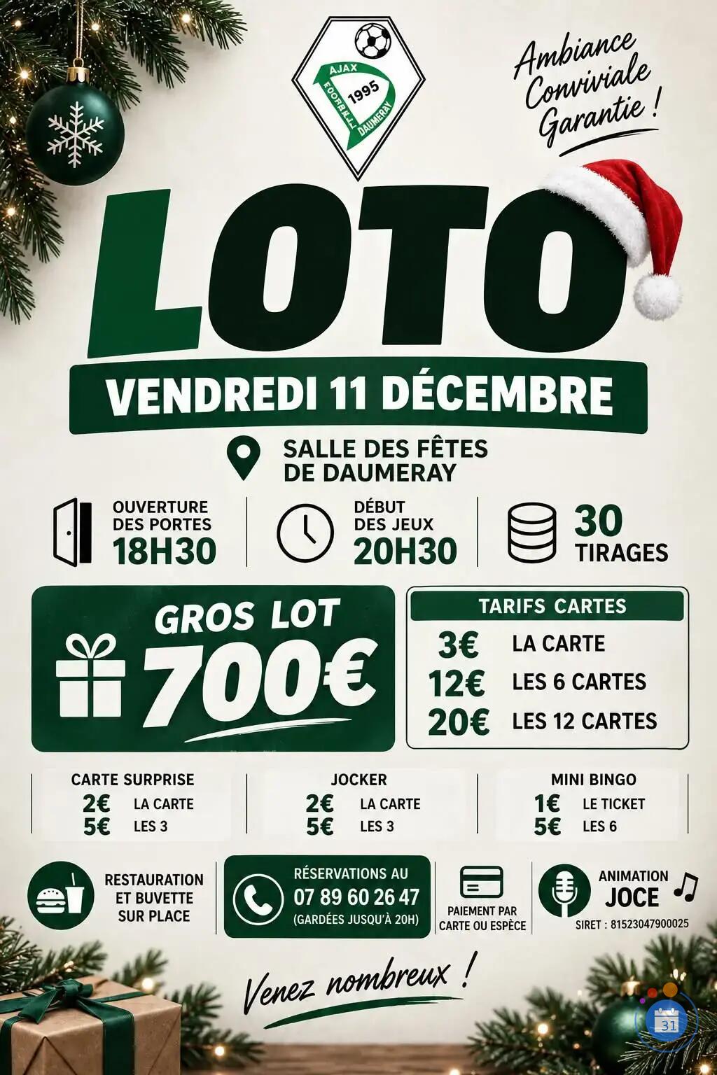 Flyer Super loto de noel ajax football daumeray