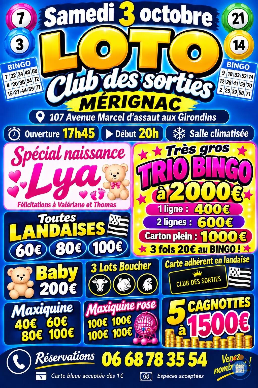 Flyer Très gros loto spécial très gros trio bingo et 5 cagnottes