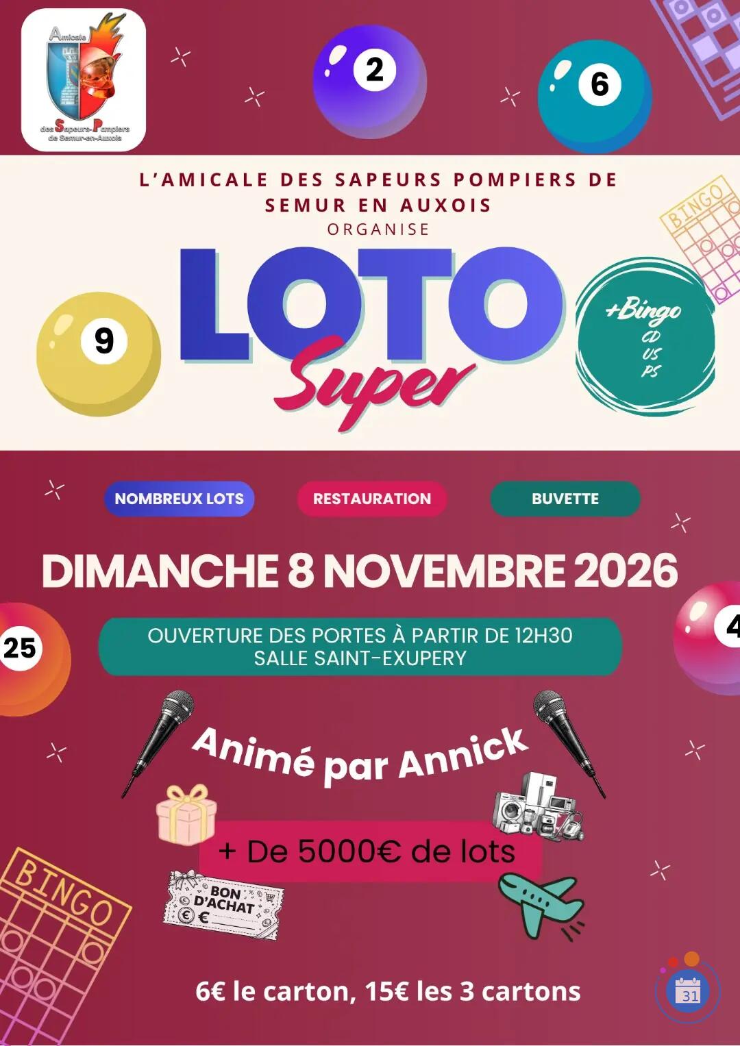 Image Loto des Sapeurs pompiers de Semur en auxois (photo 1)