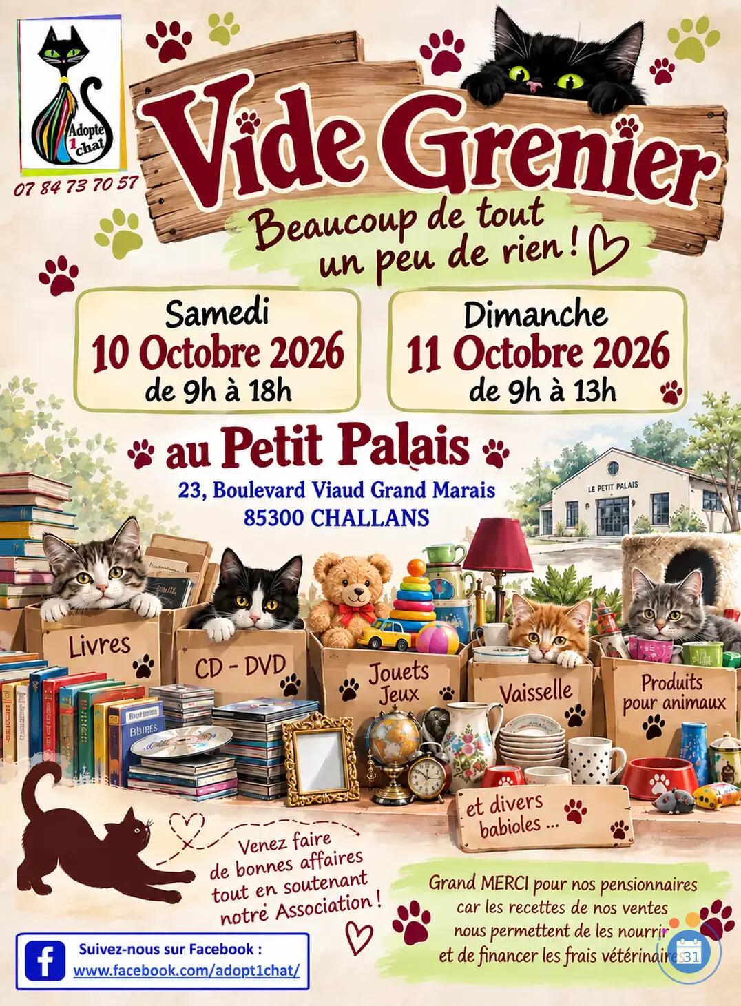 Image VIDE-GRENIER – ADOPTE1CHAT (photo 1)