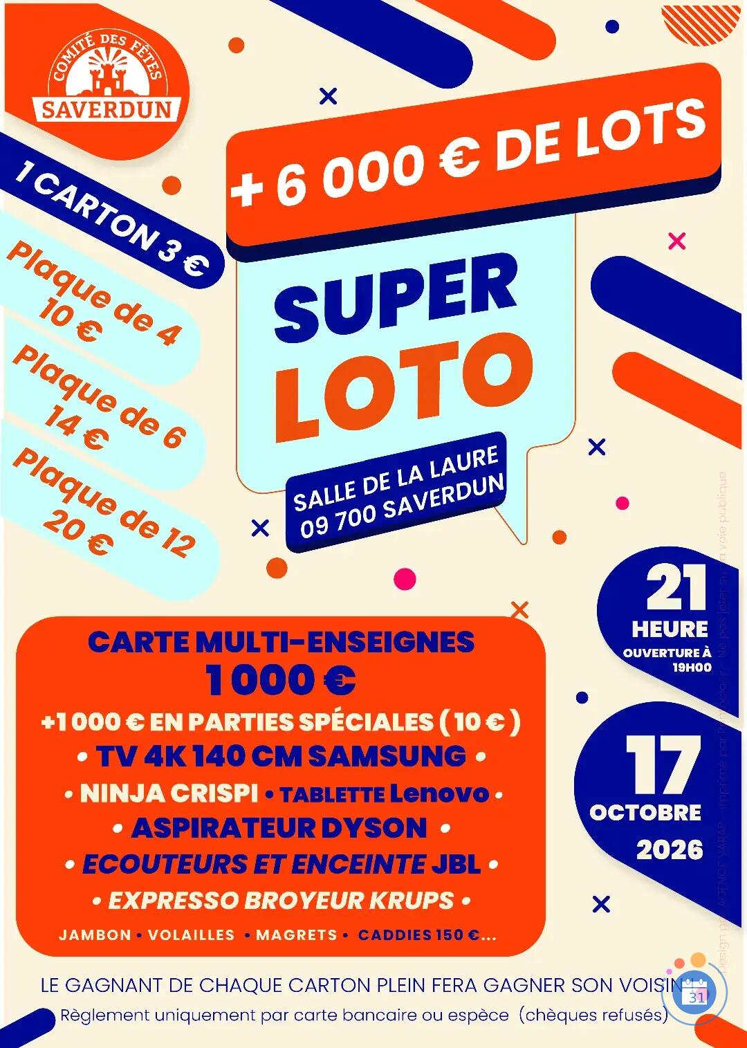 Image SUPER LOTO OCTOBRE (photo 1)