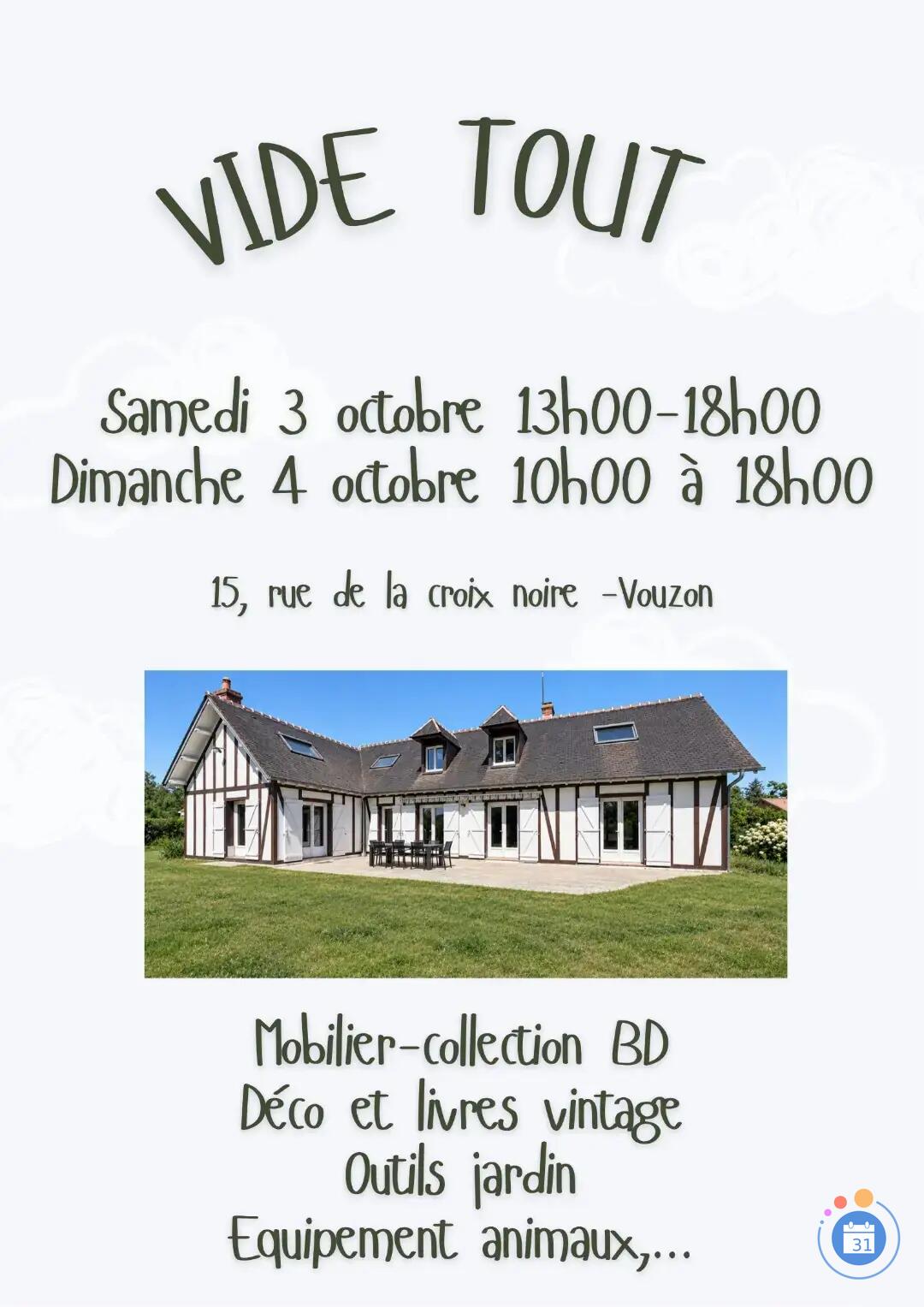 Image VIDE TOUT MAISON VOUZON (photo 1)