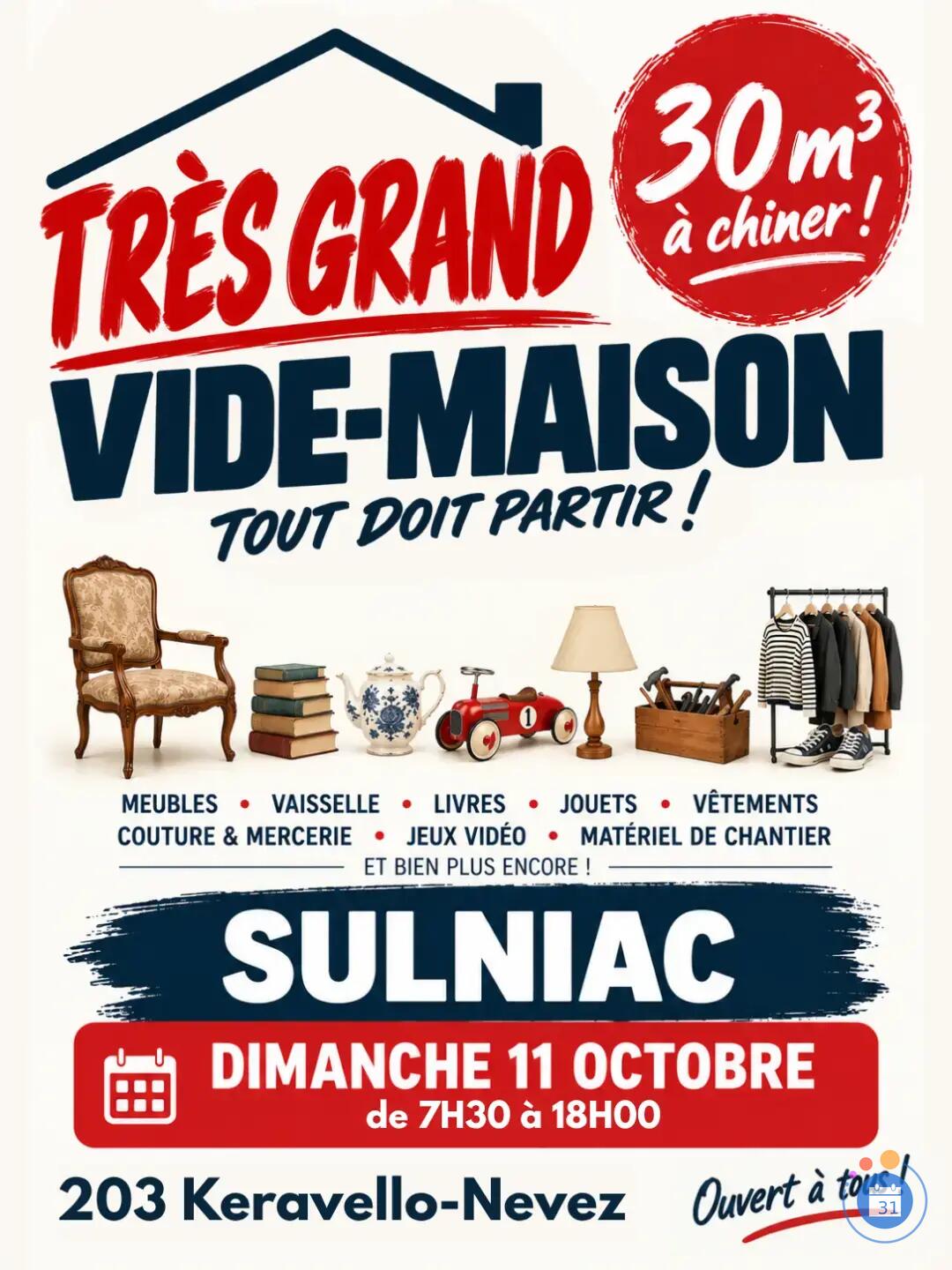 Image Très grand vide-maison à sulniac – 30m³ à chiner ! (photo 1)