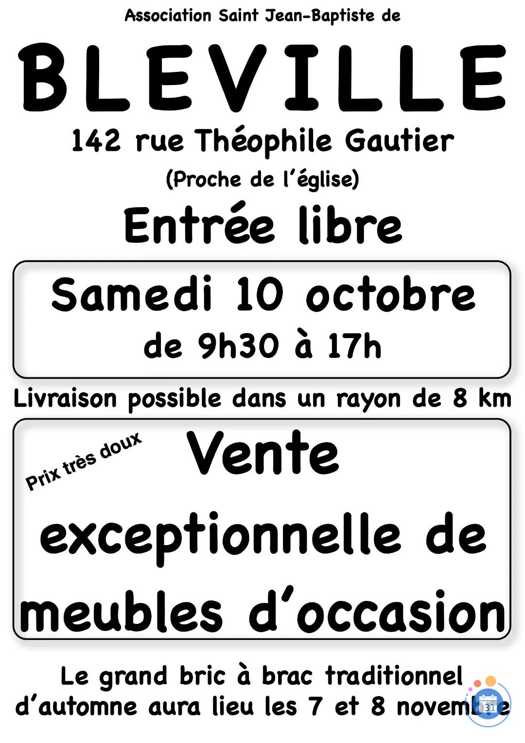 Image VENTE EXCEPTIONNELLE DE MEUBLES D4OCCASION; (photo 1)