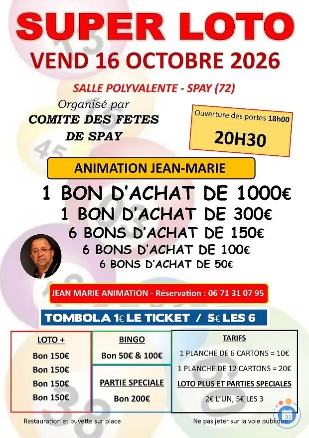 Image SUPER LOTO COMITE DES FETES ANIMATION JEAN MARIE (photo 1)