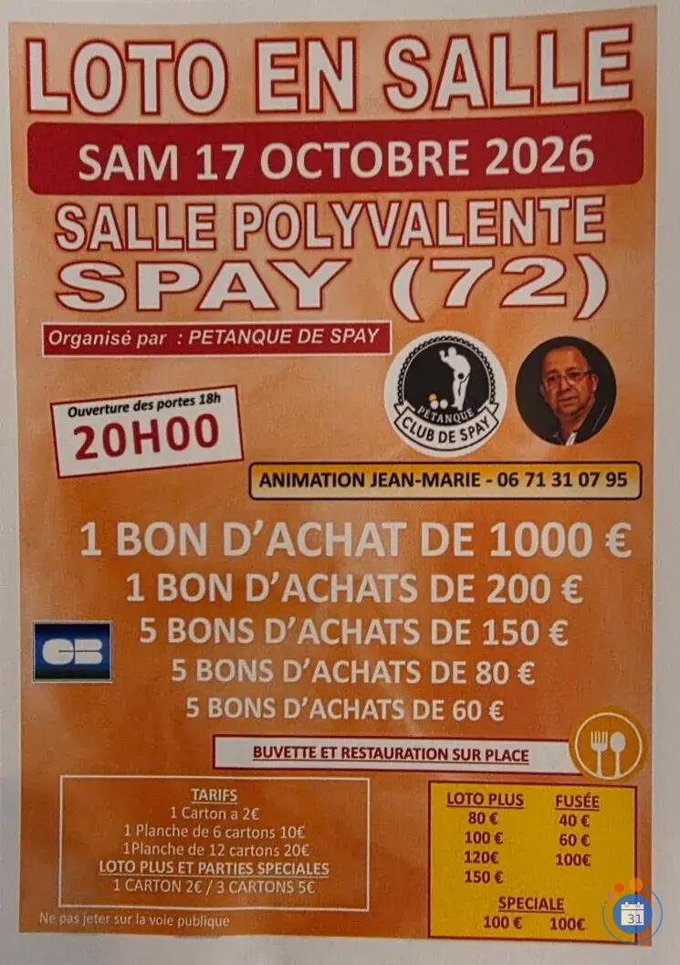 Image SUPER LOTO PETANQUE DE SPAY ANIMATION JEAN MARIE (photo 1)