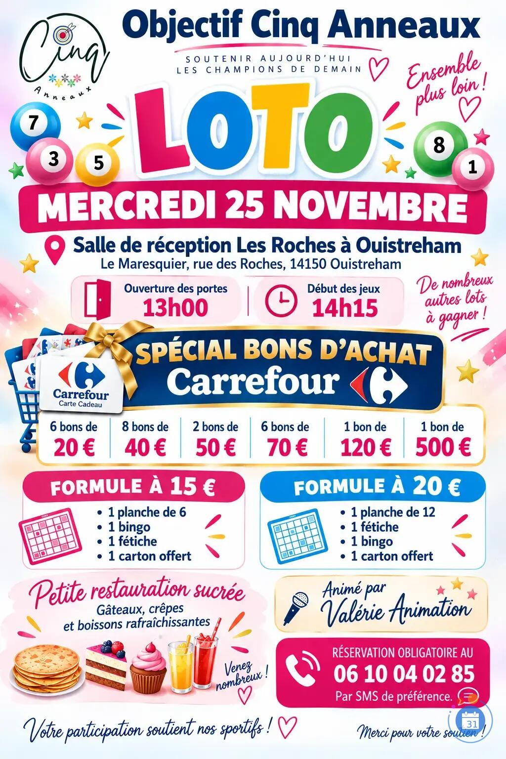 Flyer loto Spécial animée par Valérie Animation