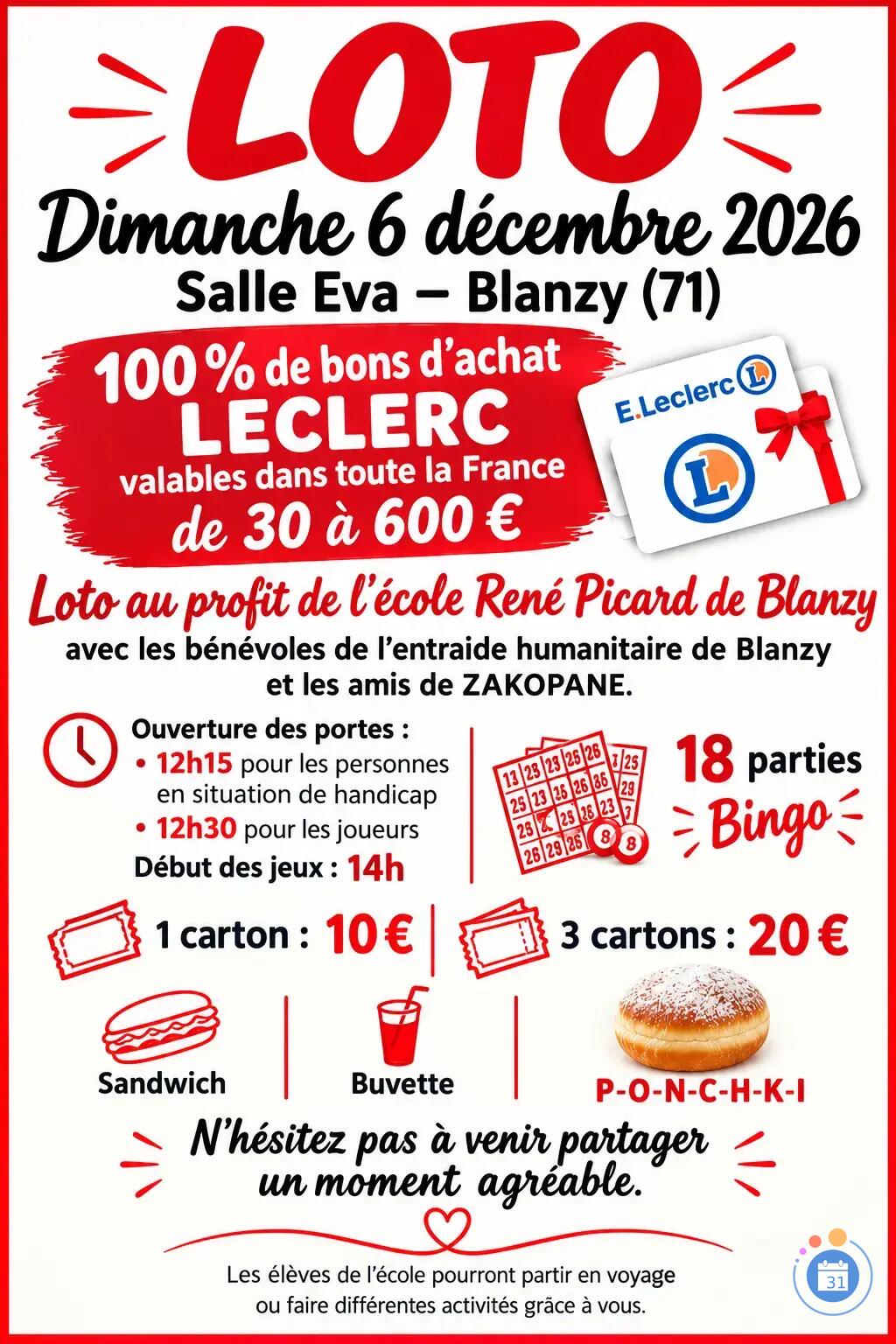 Image ENTRAIDE HUMANITAIRE ( Amis de Zakopane ) au profit Ecole Rene Picard (photo 1)