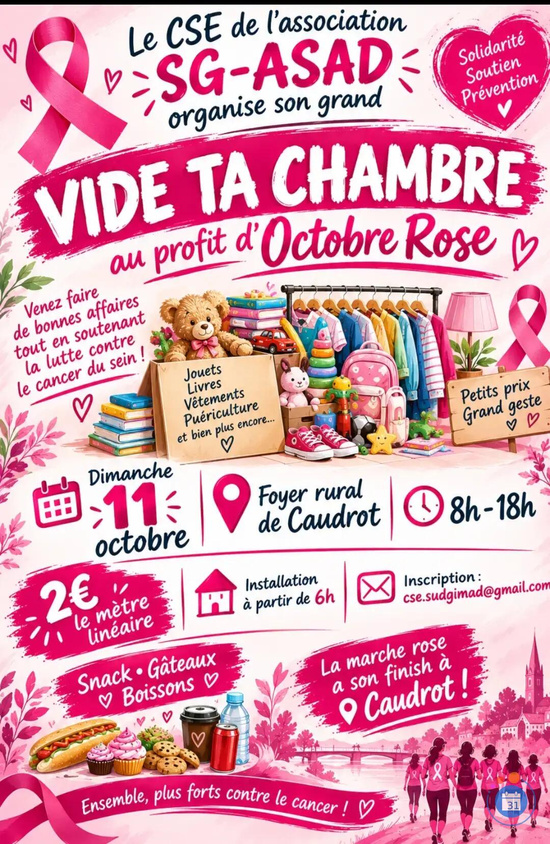Image Vide ta chambre au profit d'Octobre Rose (photo 1)