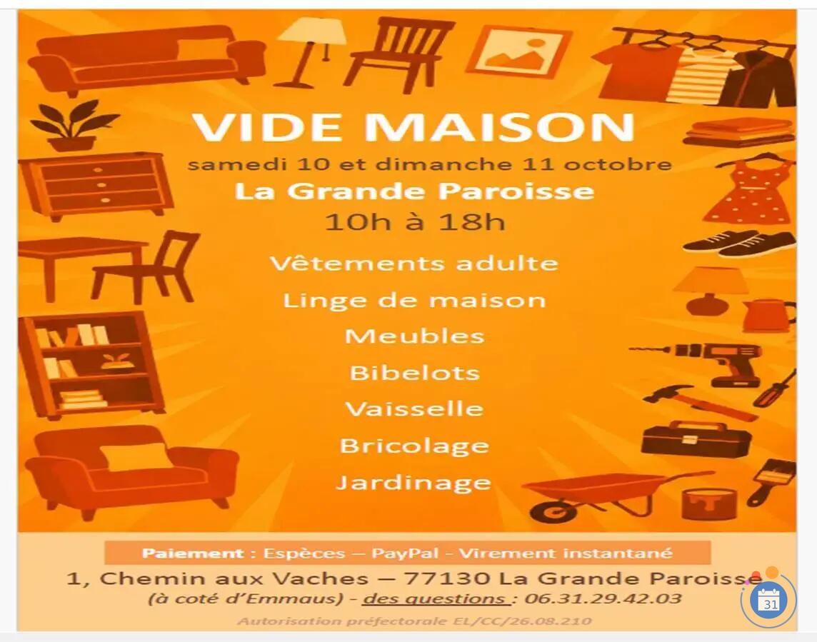 Image Vide Maison La Grande Paroisse samedi 10 et dimanche 11 octobre (photo 1)