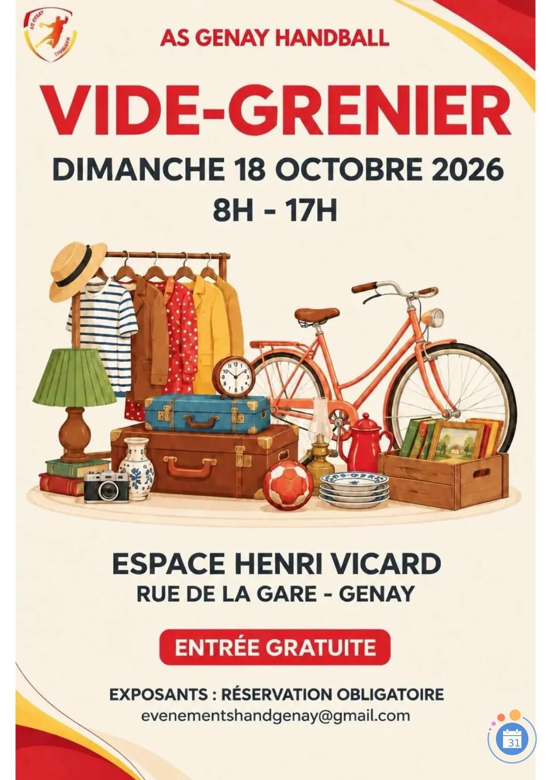 Image Vide grenier de l’AS Genay Handball (photo 1)
