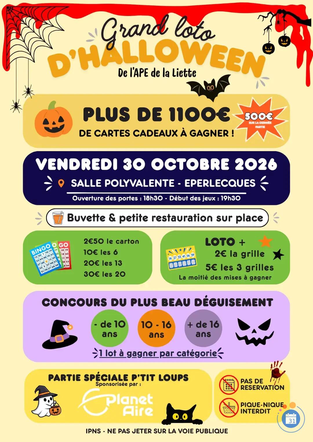 Flyer Loto d'Halloween