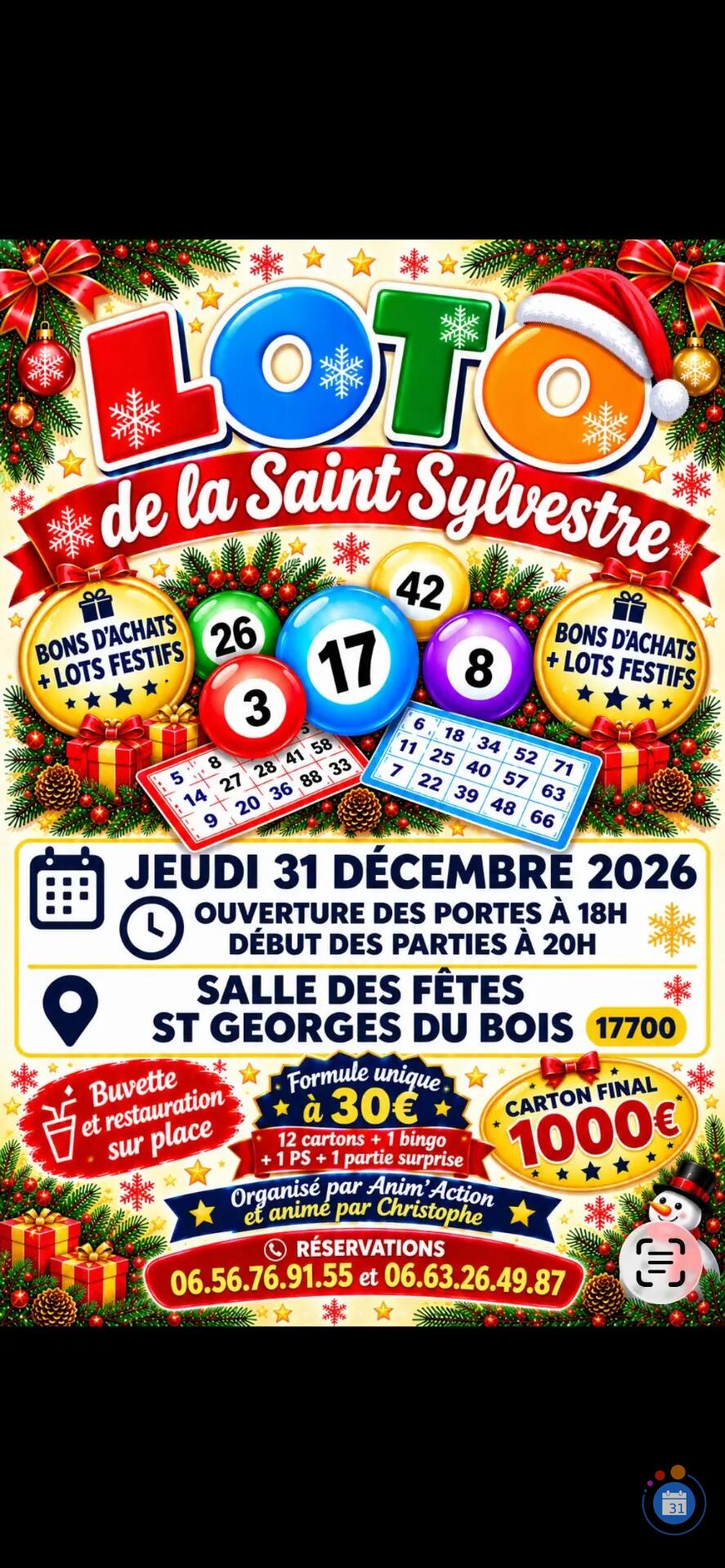 Flyer Loto de la Saint Sylvestre