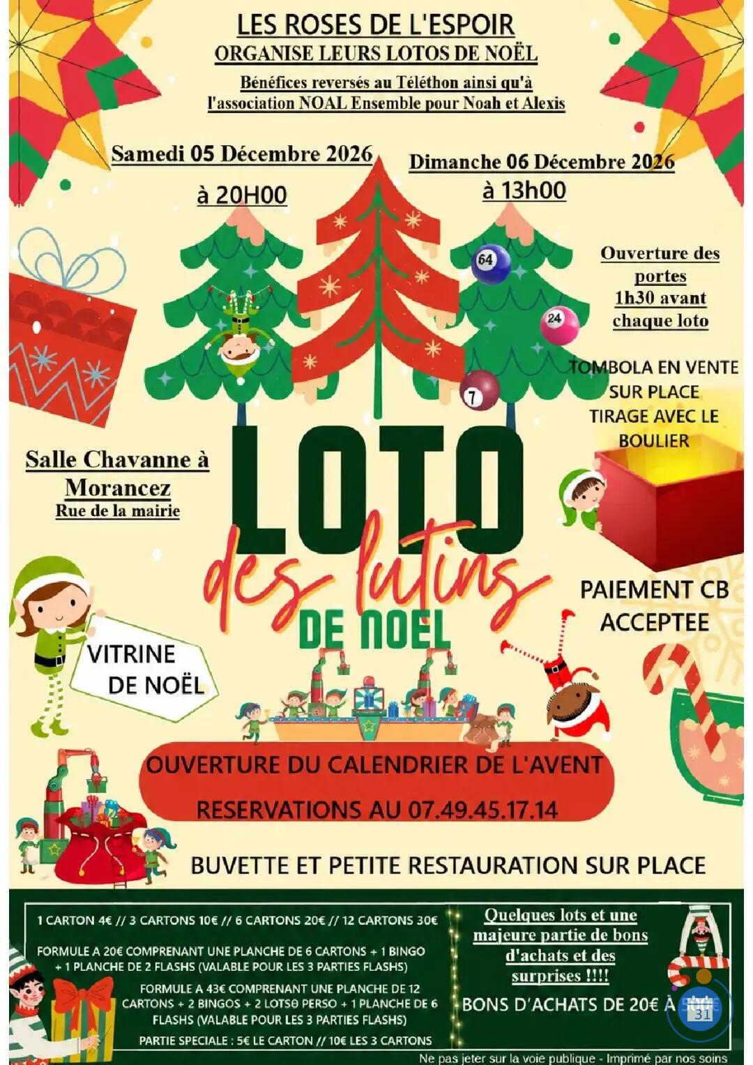 Flyer Super loto de noel des roses de l'espoir