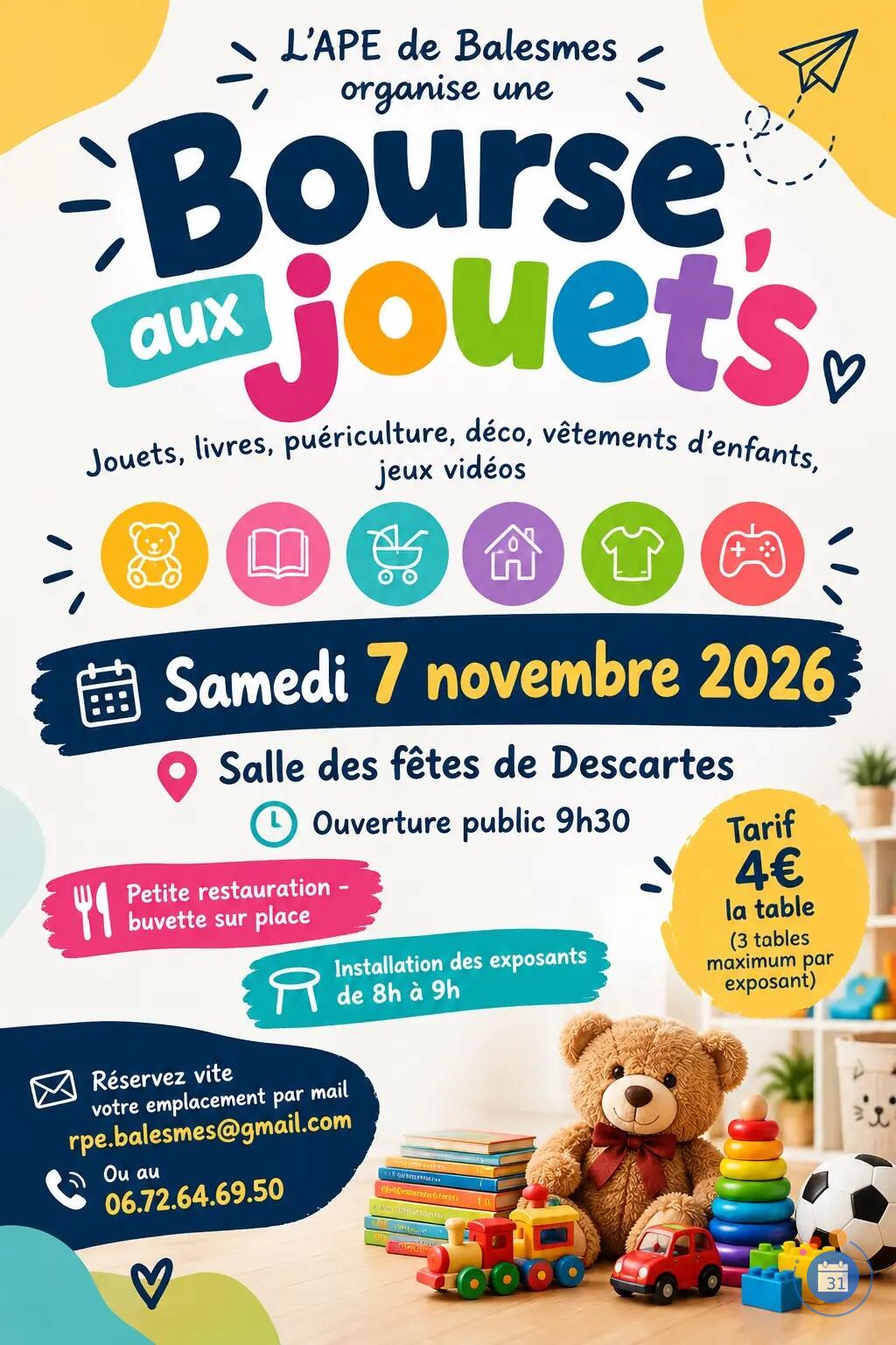 Image Bourse aux jouets - APE Balesmes (photo 1)
